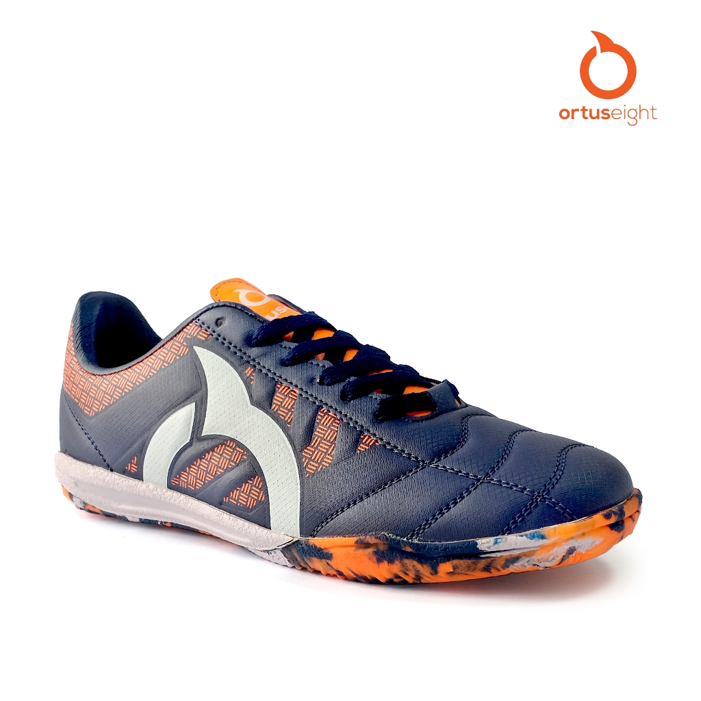 best sale sepatu futsal ortuseight jogosala rampage v2 model crusher warna navy orange bbs olahraga