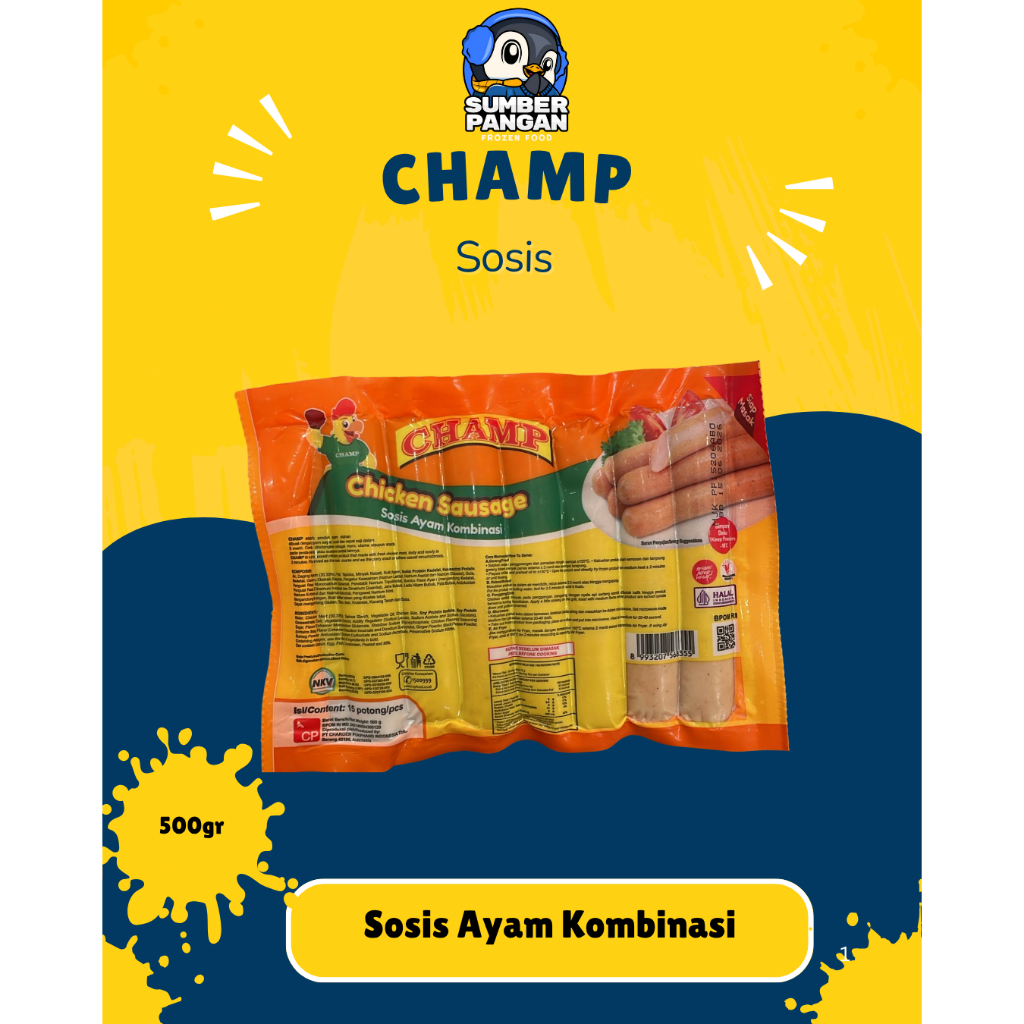 

Champ Sosis Ayam Kombinasi Chicken sausage 500gr & 375gr