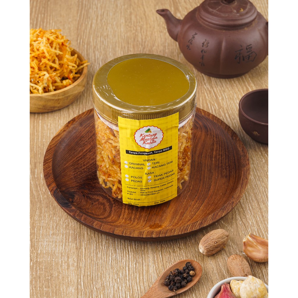 

Kentang Mustofa Kabita KACANG - Halal No MSG Renyah Cemilan Premium Toples 500ml 220g