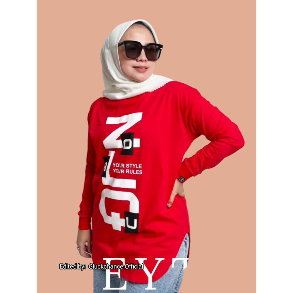 KAOS WANITA ZOLAQU ORIGINAL SEMITUNIK MERAH CABE REYTA TERBARU 2025
