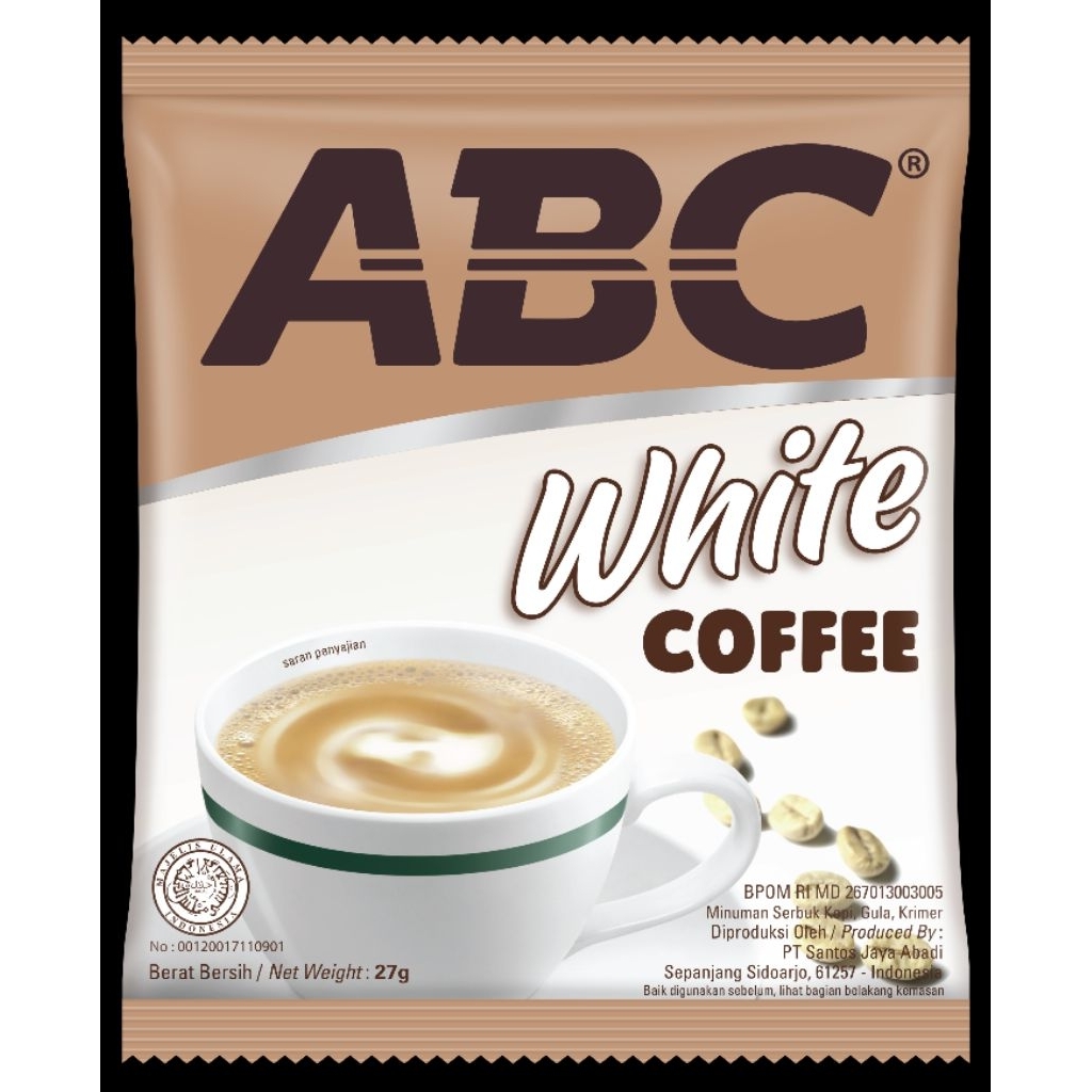 

Abc white coffe 1 renteng isi 10 pcs
