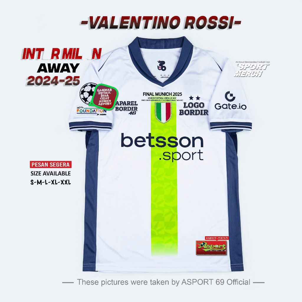 JERSEY INTER AWAY 2024 2025 VALENTINO ROSSI