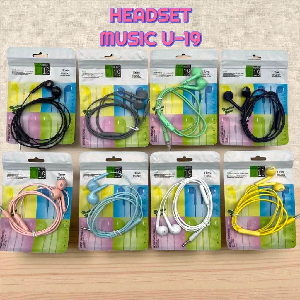 Handsfree Headset U19 Macaron Packing Plastik  Handset Handsfree U19 packing Plastik Macaron New