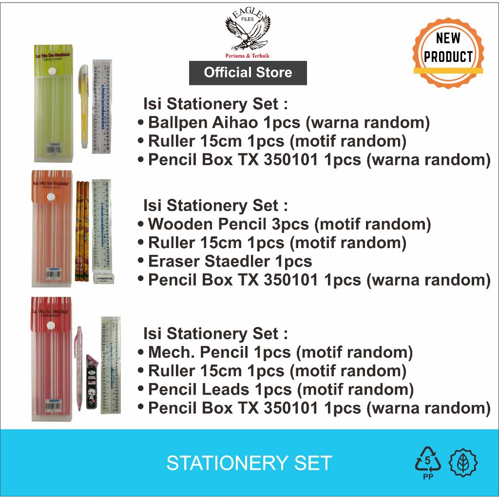 

Eagle Stationery Set / Fancy Paket Alat Tulis Karakter / set Peralatan Menulis