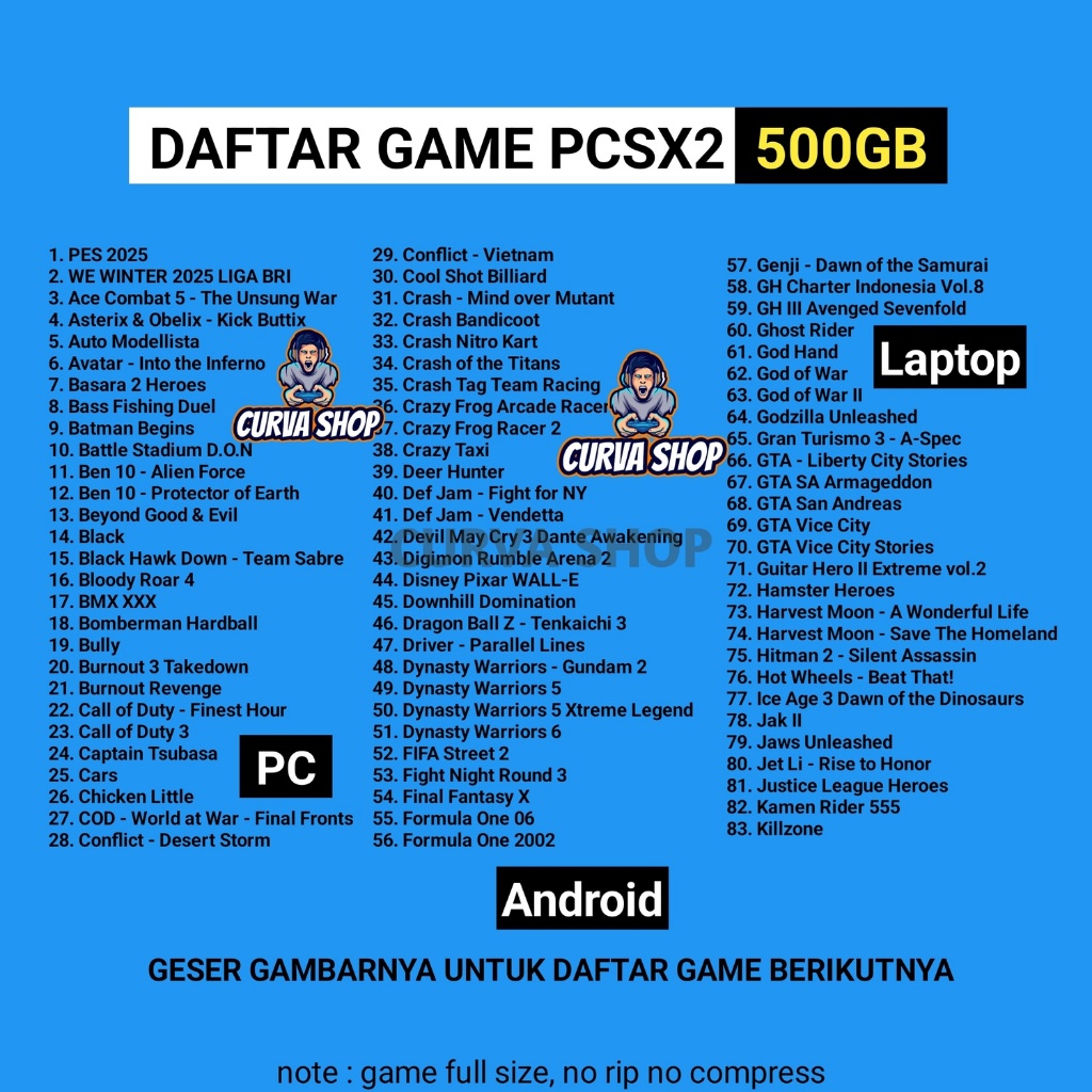 HDD Eksternal Emulator PS2 Untuk PC | Laptop | Android