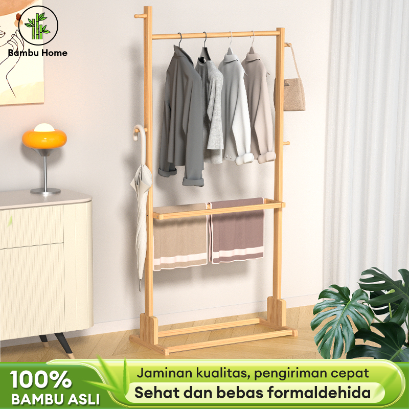 Gantungan Baju Gantungan Baju Multifungsi Gantungan Baju Bambu Gantungan Baju Kayu Gantungan Baju Ga