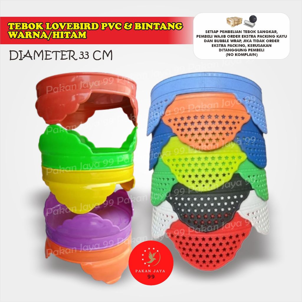 READY TEBOK LOVEBIRD PVC WARNA & HITAM TANPA PION PLASTIK SANGKAR BURUNG LOVEBIRD KANDANG BULA