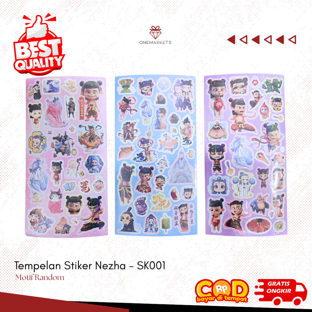 

Stiker Anak Nezha / Tempelan Stiker Karakter Lucu / Hadiah Ulangtahun Anak Unik - SK001