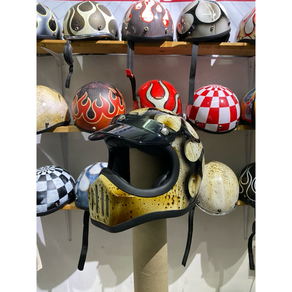 Helm Cakil  Flame Custom