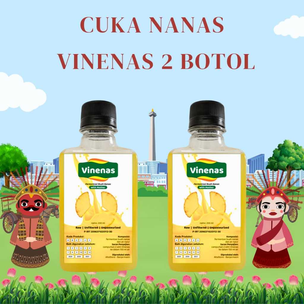 

Vinenas- Cuka Nanas Herbal Membantu Diabetes,Menurunkan Gula Darah dan Kolesterol 400ml 2 Botol