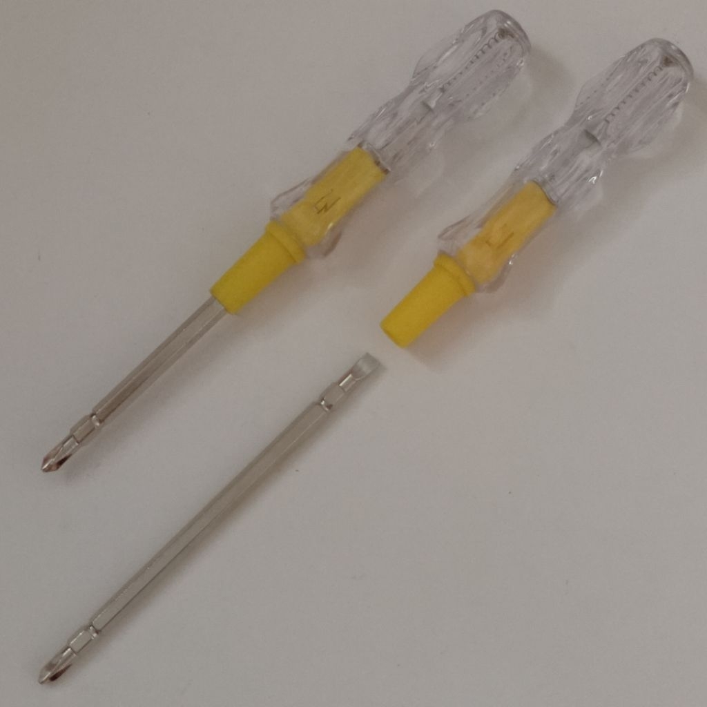 Obeng Testpen Bolak Balik Transparan Besar Taspen Arus Balik Tespen Listrik 212