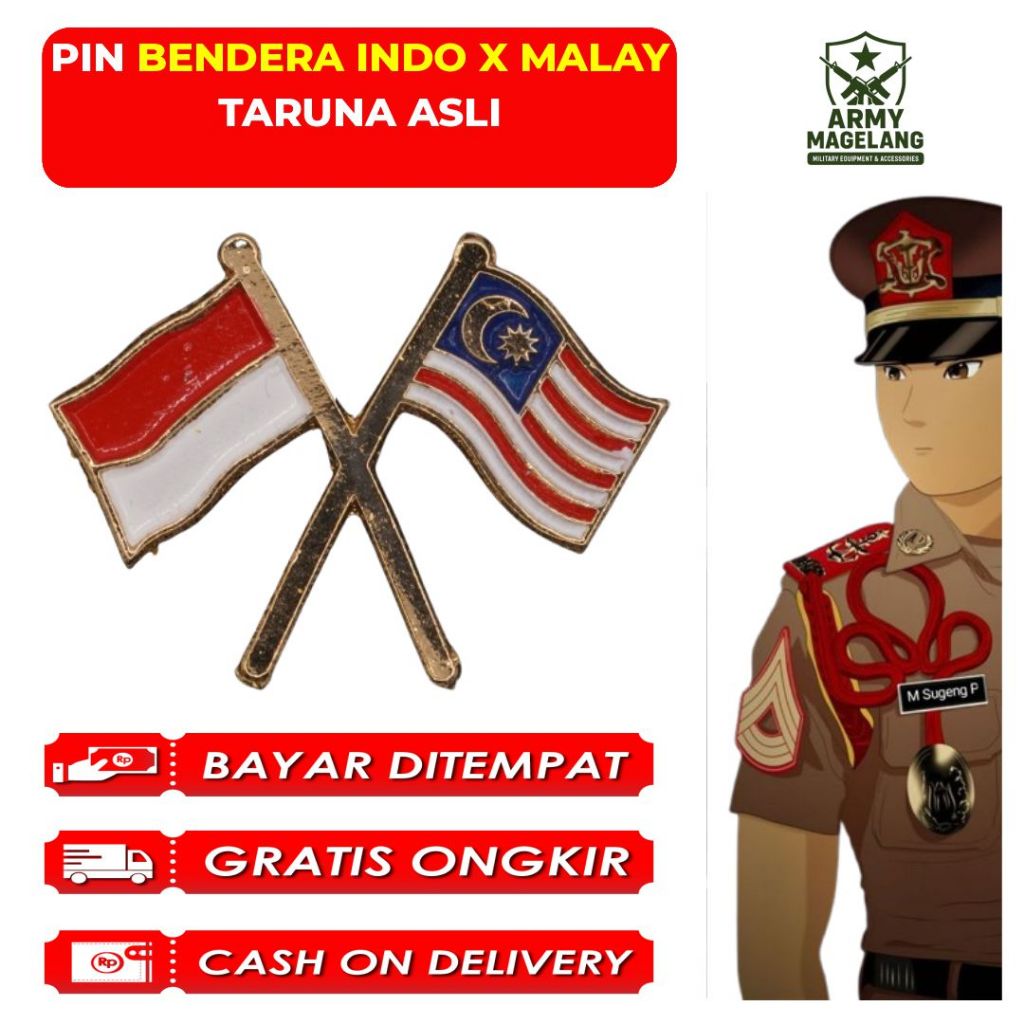PIN BENDERA INDO X MALAYSIA TANCAP TARUNA AKMIL ASLI
