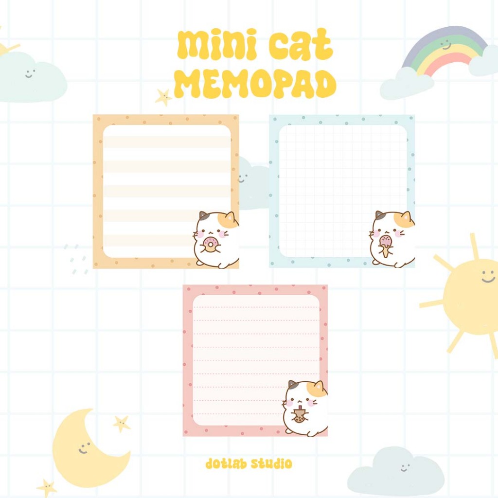 

DOTLAB MemoPad MINI CAT Kertas Catatan atau note Lucu Korea Style untuk Planner & Koleksi Alat Tulis