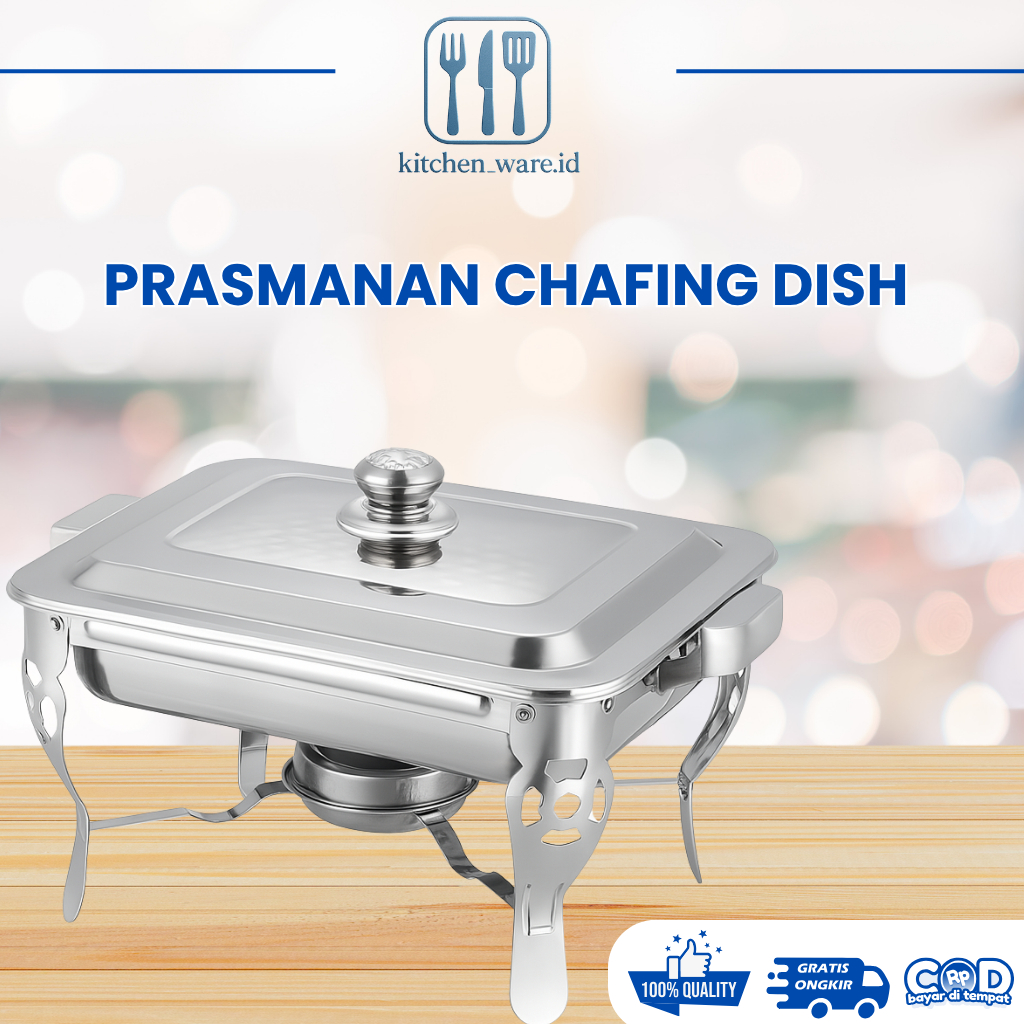 Asta Wadah Makanan Stainless Panci Prasmanan Chafing Dish Tutup Kaca Food Grade