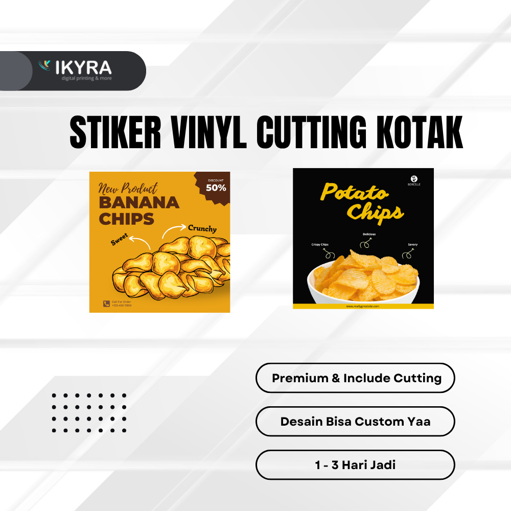 

Stiker Vinyl Waterproof Custom Label Kemasan Brand Jualan Makanan Print Sticker Logo Anti Air Anti Minyak