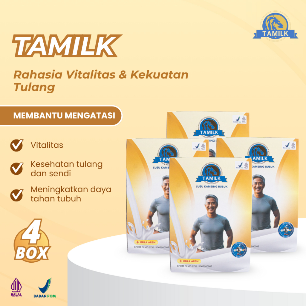

TAMILK BUNDLING 4 BOX – Susu Kambing Herbal Bubuk Menambah Vitalitas Kekuatan Tulang dan Sendi