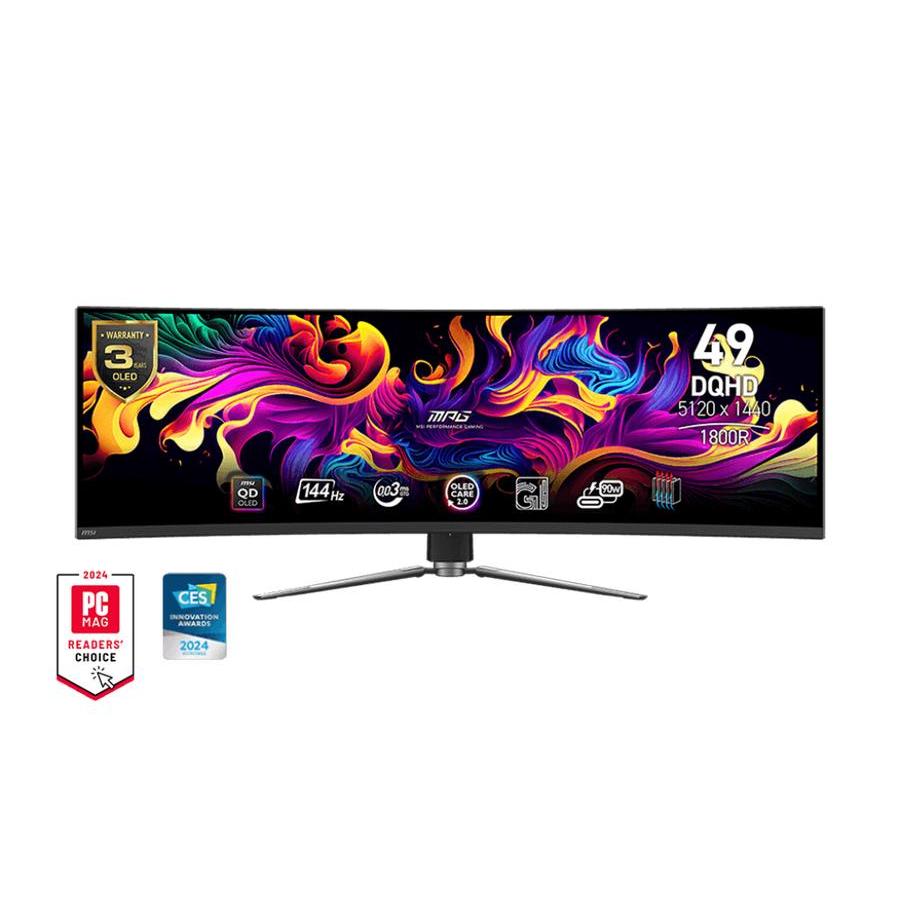 MSI MPG 491CQP QD OLED CURVED Monitor 49 Inch 1800R DQHD (5120 x 1440) refresh rate 144Hz