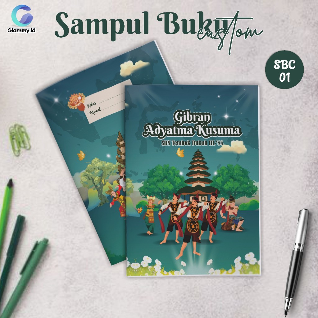 

SAMPUL BUKU TULIS | CUSTOM NAMA & KELAS ANAK SEKOLAH | BAHAN ART PAPER | DESAIN AESTHETIC 6 PCS SBC