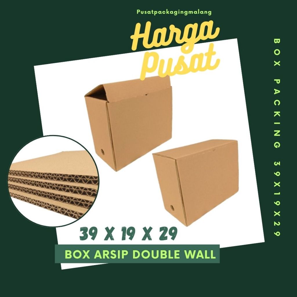 

Kardus Arsip Double Wall 39x19x29 Box Arsip Dus Packing/polos/File/filebox/arsipbox/box Dokumen