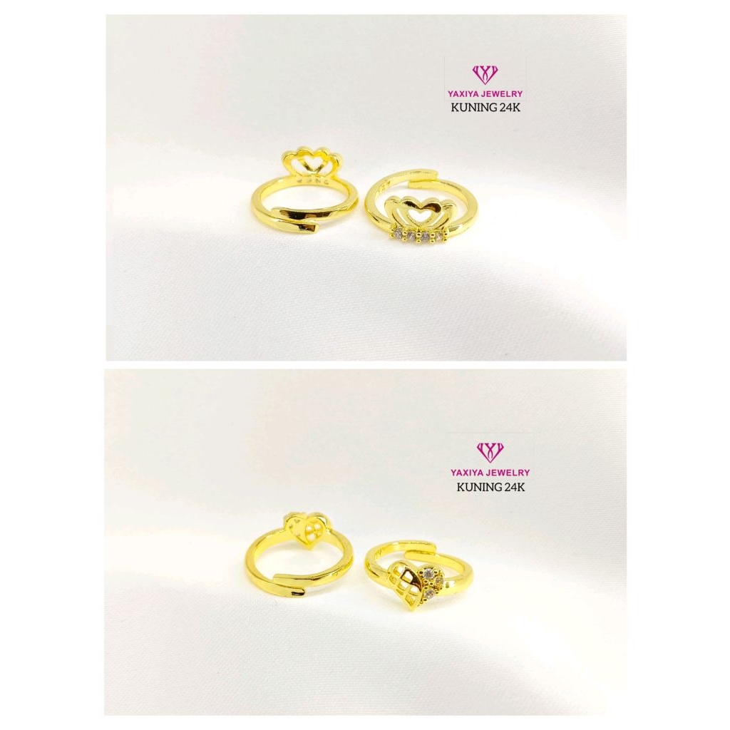 cincin love 3 bayi/anak lapis emas 24k