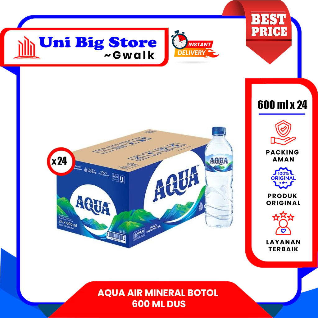 

AQUA AIR MINERAL BOTOL DUS - (600 ml x 24 pcs)
