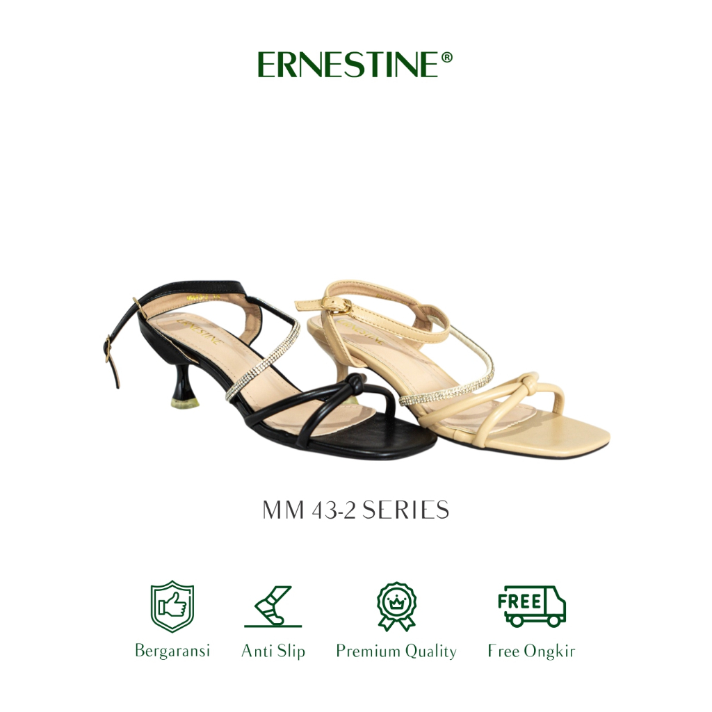 [BUY 1 GET 1 FREE] Ernestine Sandal Heels/Pesta/Kondangan Wanita dengan hak 5cm Type MM 43-2 d