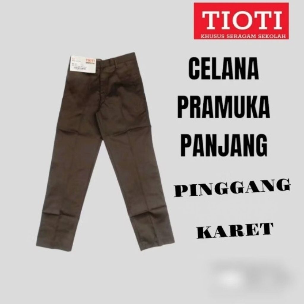 TIOTI CELANA SMP PRAMUKA PANJANG PINGGANG KARET SERAGAM SEKOLAH