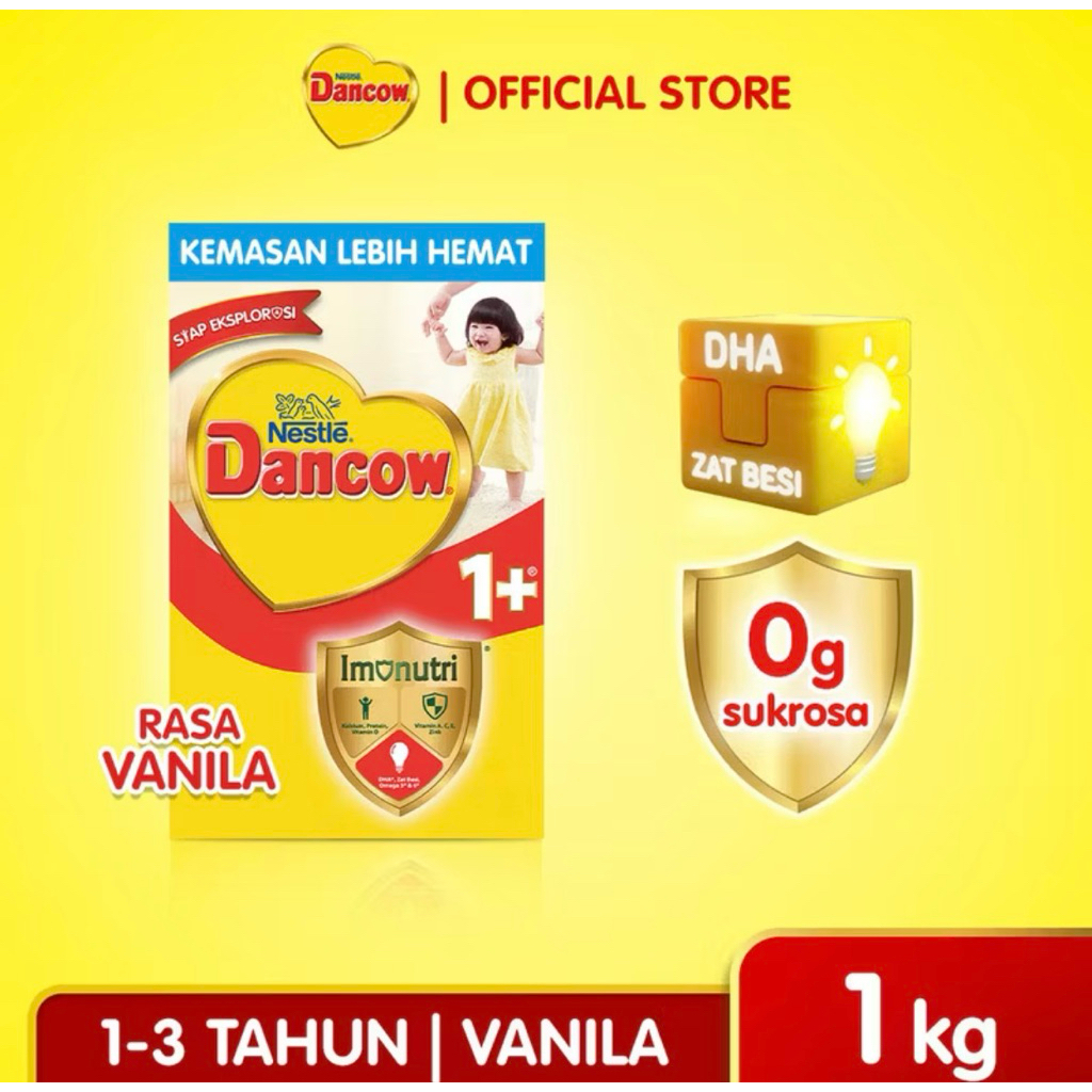 

Nestle Dancow 1+ Susu Pertumbuhan Rasa Vanila 1-3 Tahun Box 1 kg