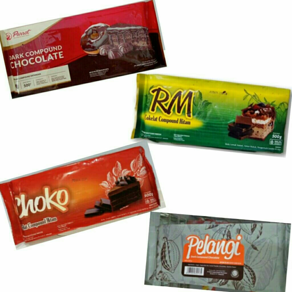 

DARK CHOCOLATE COMPOUND 500G/ Coklat Batang/ Cokelat Blok (Parrot/ Choko/ RM/ Pelangi)