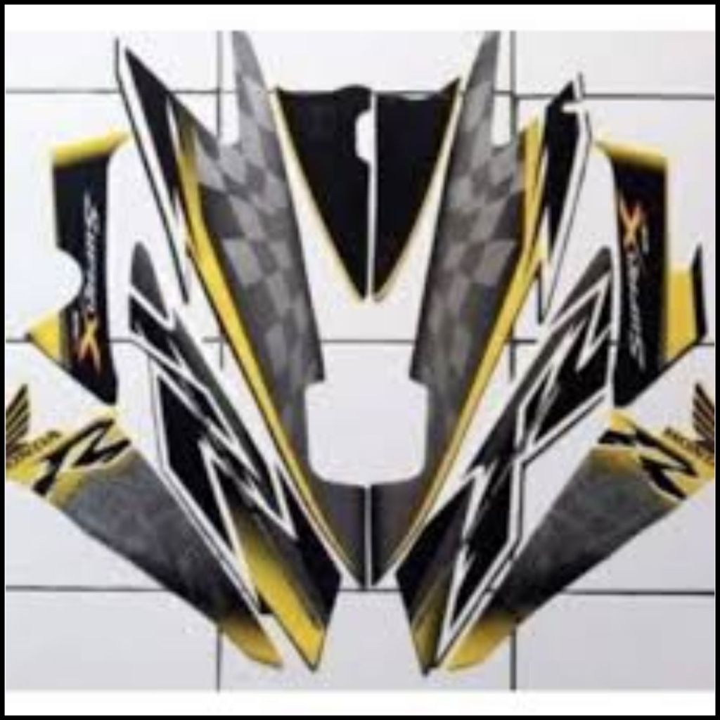 STIKER STRIPING STANDART LIS BODY HONDA SUPRA X 125 R 2008 KUNING LIS STIKER SUPRA X 125 R 2008