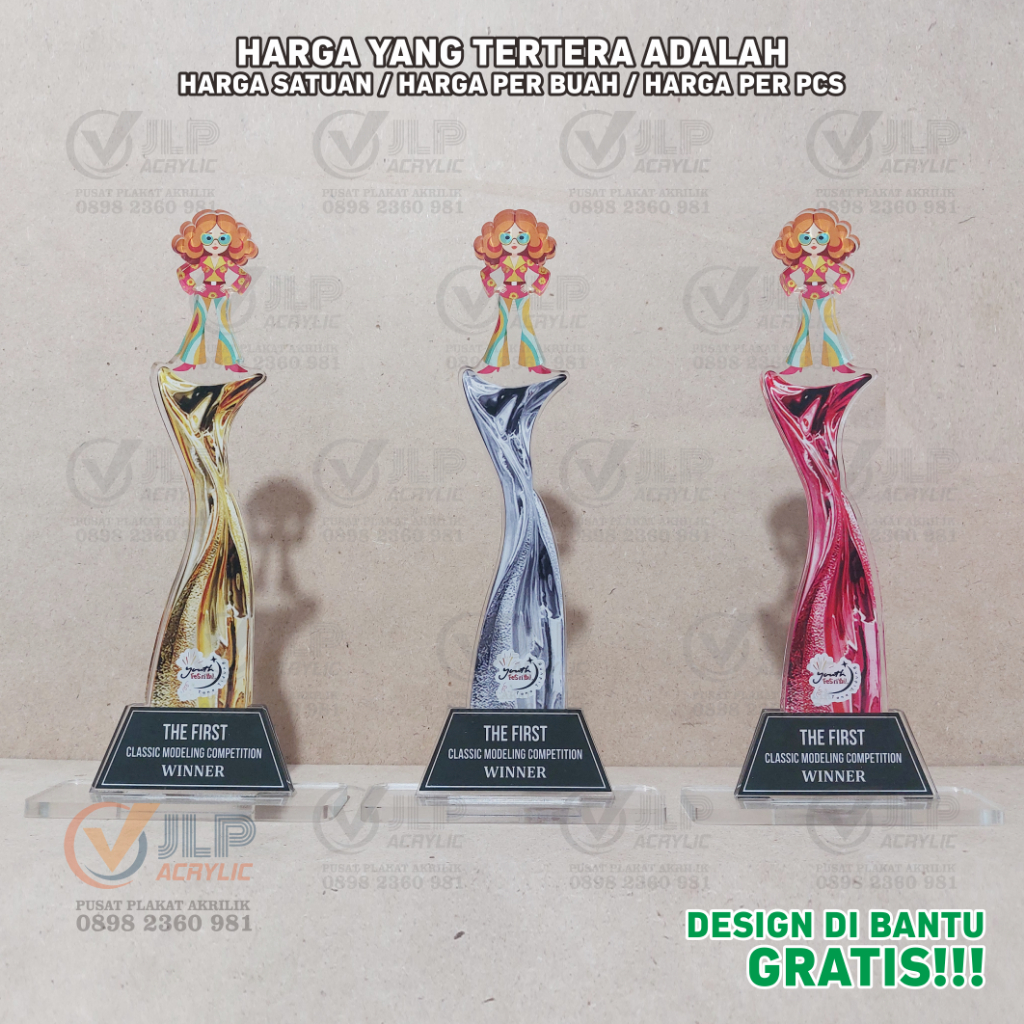 Piala Busana, Piala Model, Piala Fashion Show, Trophy, Tropy, Tropi, Throphy, Thropy, Thropi, Pialat