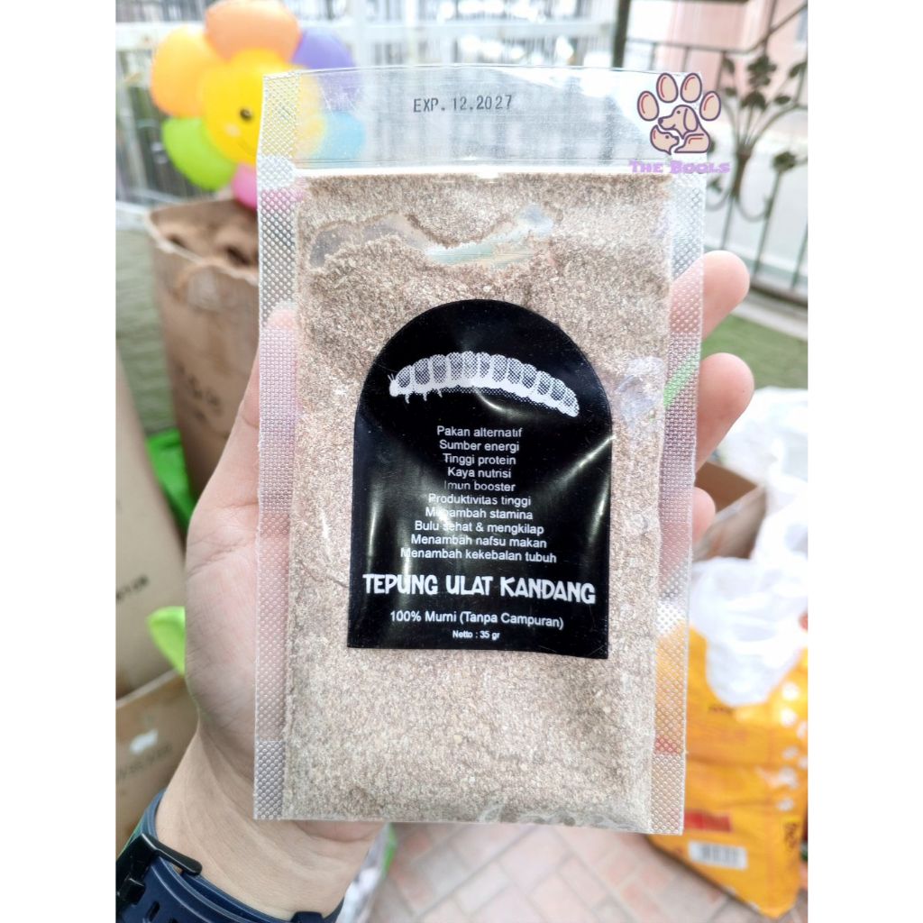 (The Bool's) TEPUNG ULAT KANDANG KERING SEMPATI ULET SERBUK PAKAN MAKANAN BURUNG MURAI ANIS CUCAK KA