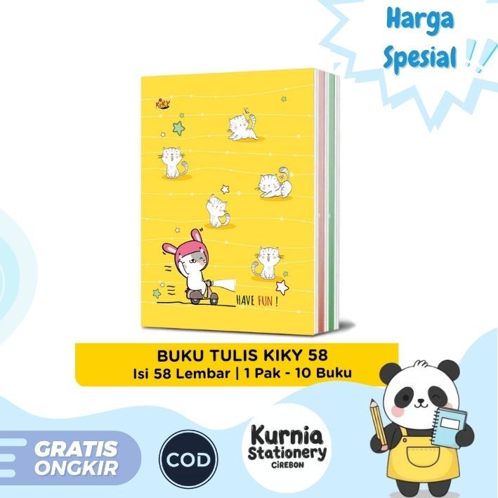 

KIKY Buku Tulis 58 Lembar 1 Pack ( Isi 10 Buku )