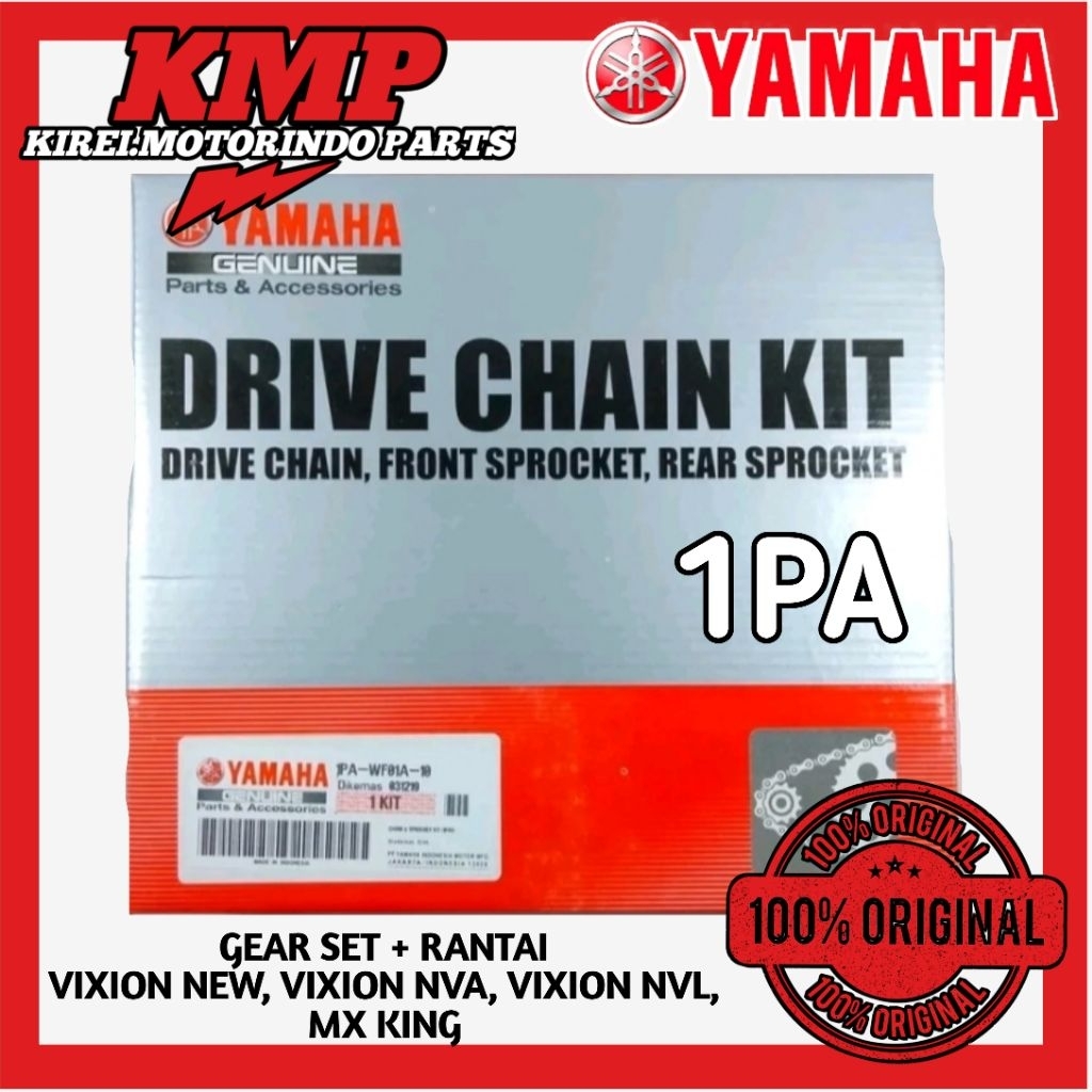 ORI GEAR SET YAMAHA + RANTAI. VIXION NEW, VIXION NVL, VIXION NVA, MX KING. 1PA