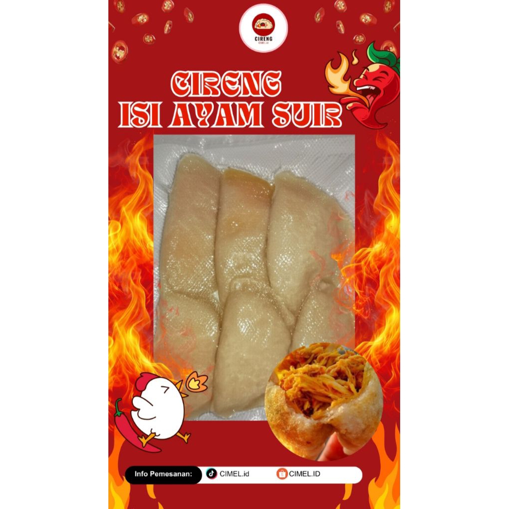 

CIRENG ISI AYAM SUIR, UKURAN SEDANG ISI 6 PCS