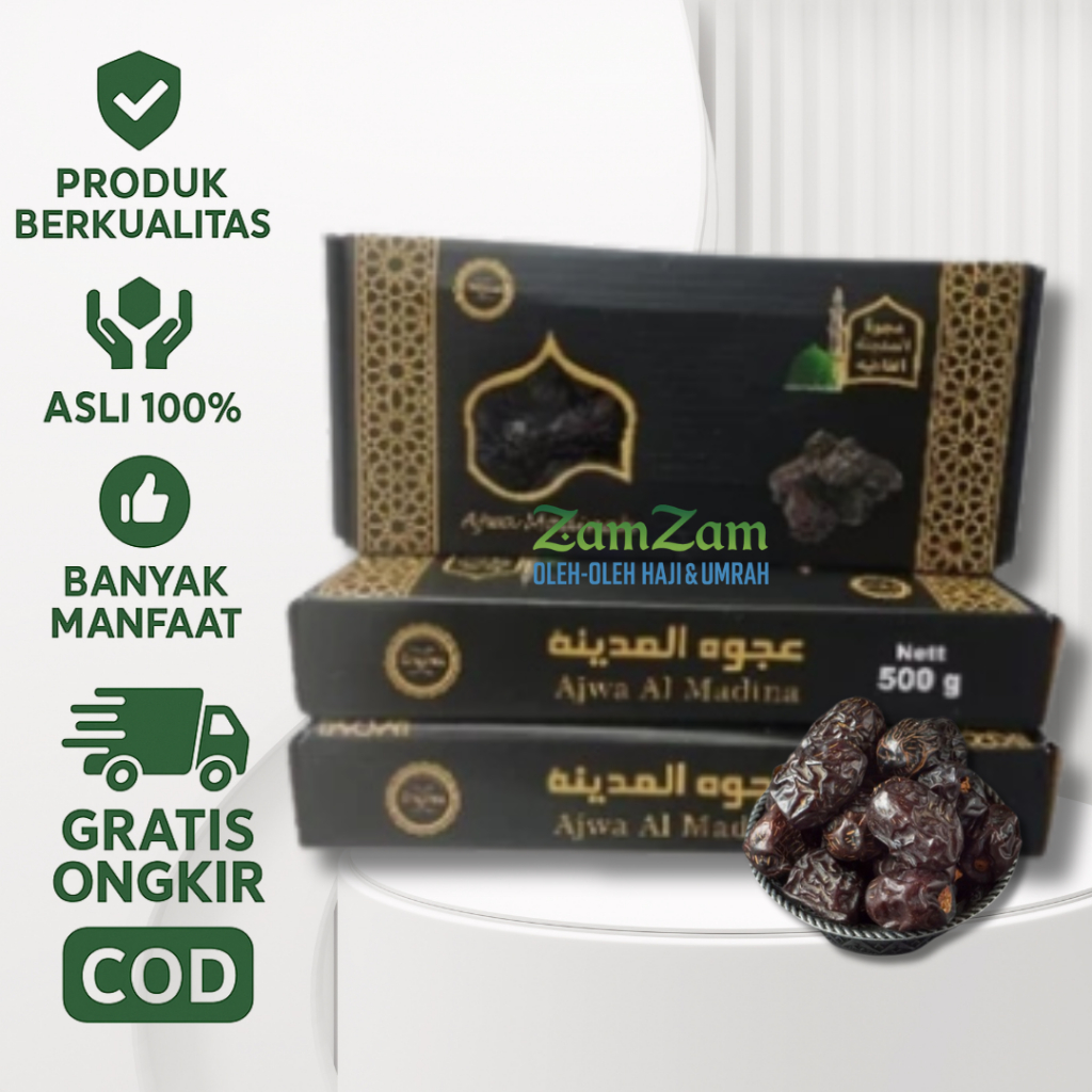 Kurma Ajwa 500 gr Asli Madinah Kurma Nabi Ajwa Premium Original Saudi Arabia