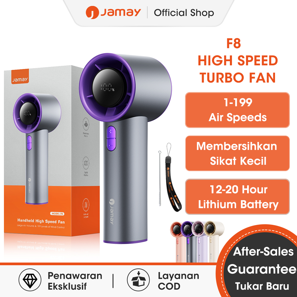 Jamay Kipas Angin Portable Mini Kipas Kencang Strong Wind 199 Gear Turbo Fan Digital Display Adjusta