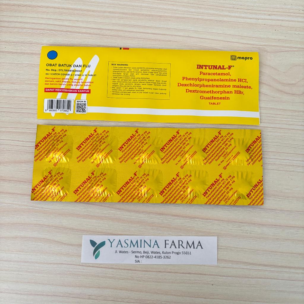 Intunal Forte Kuning Strip isi 10 Tablet Flu Batuk Demam