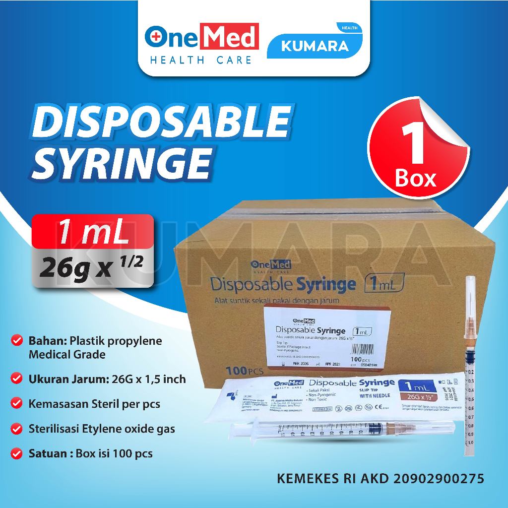 ONEMED - Syringe 1cc /  Spuit 1ml BOX