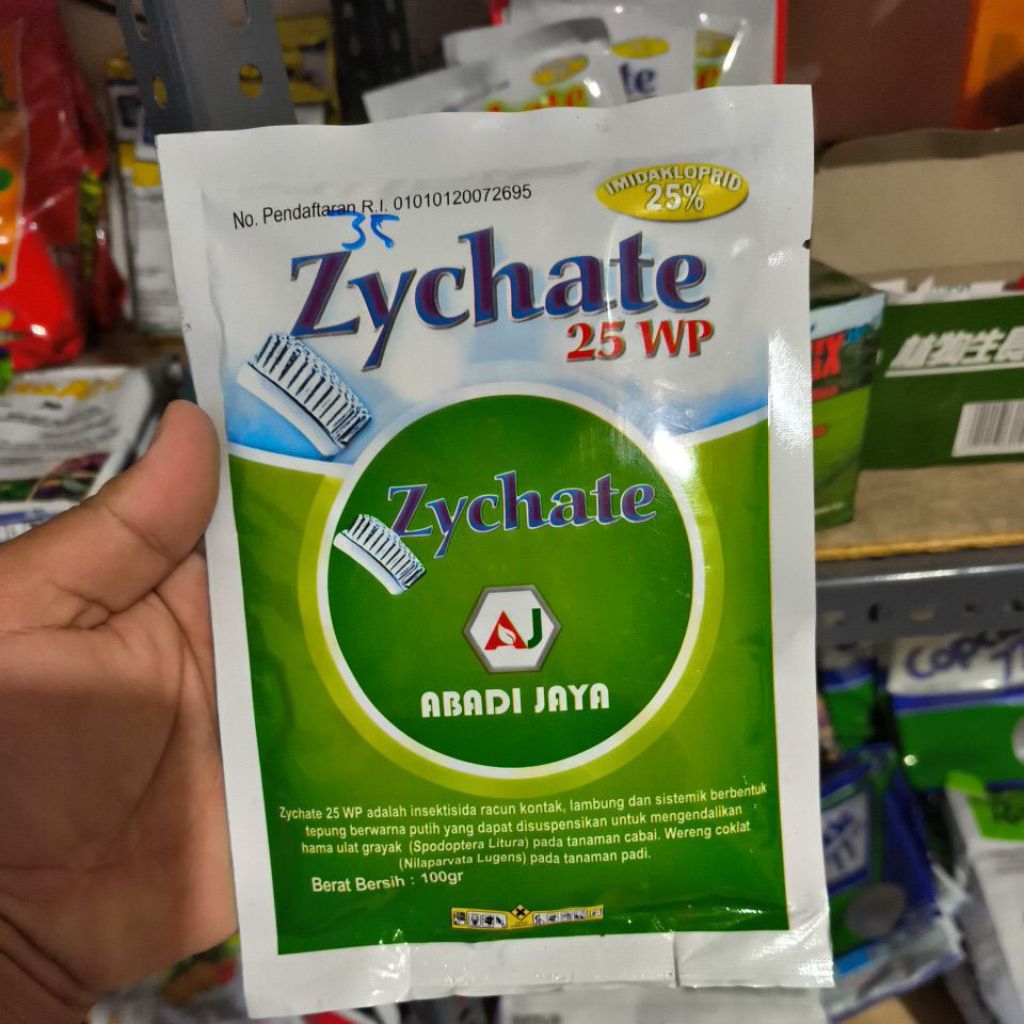 INSEKTISIDA ZYCHATE 25 WP BAHAN AKTIF IMIDAKLOPRID  25% 100 GRAM