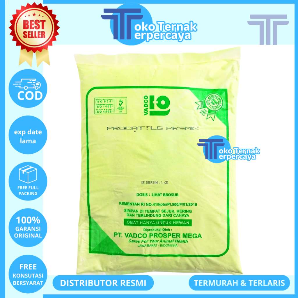 PROCATTLE PREMIX 1 KG VADCO - PRO CATTLE Premix VADCO Vitamin Mineral Sapi Potong Perah Kambing