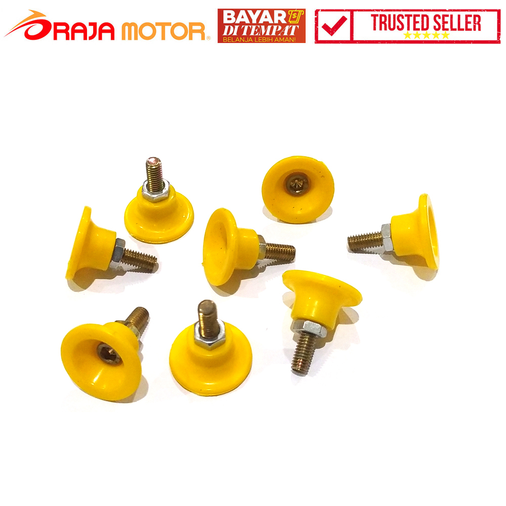 RajaMotor Baut L Variasi Ring Plastik Kerucut Model Monel 8pcs - Kuning