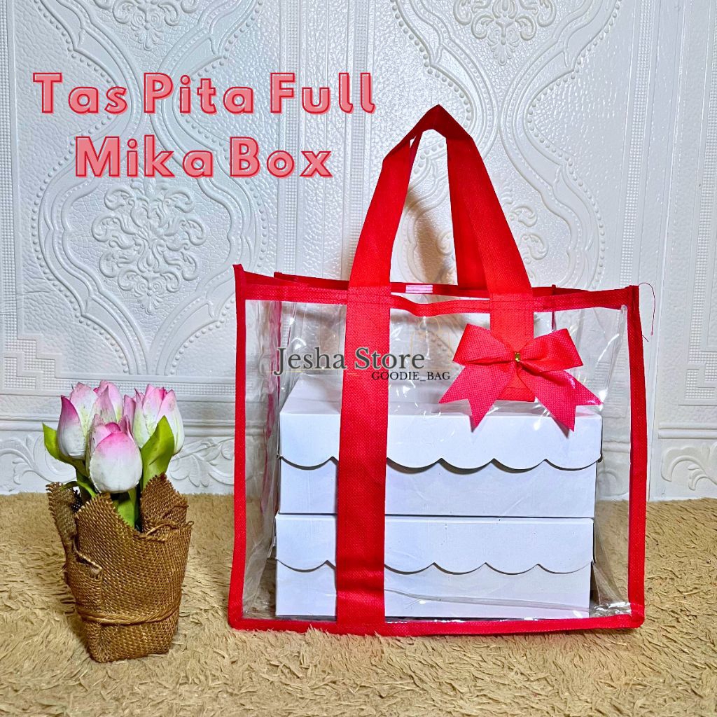 (1 Pack/5 Pcs) Tas Pita Jojon Full Mika BOX 22/Tas Hajatan/Tas Boks Nasi/Tas Souvenir/Tas Ulang Tahu
