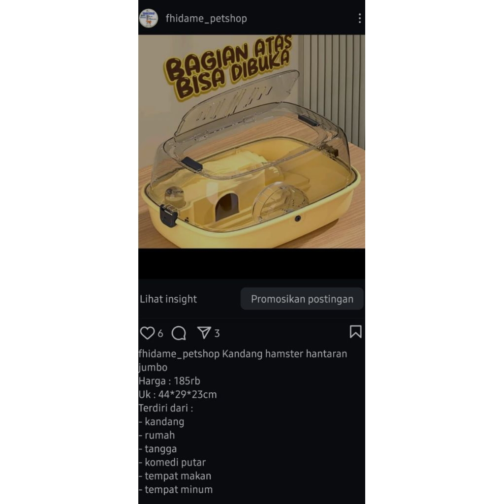 KANDANG HAMSTER TRANSPARAN JUMBO || RUMAH HAMSTER