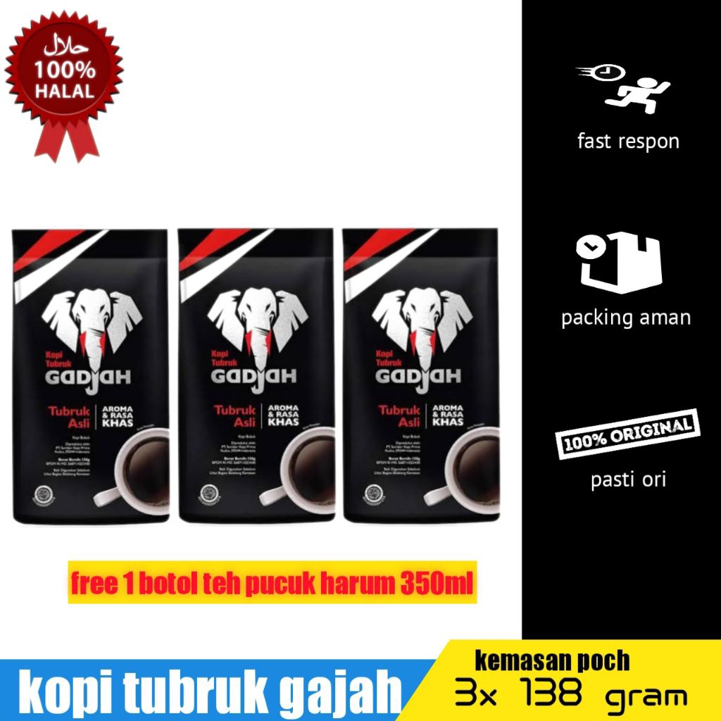 

paket hemat kopi tubruk gajah 138 gram (3pouch x 138gram)