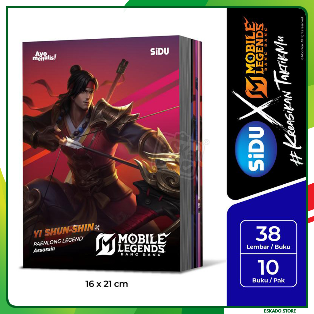 

BH01 Buku Tulis SIDU Mobile Legends 38 Lembar - 1 Pak isi 10 buku