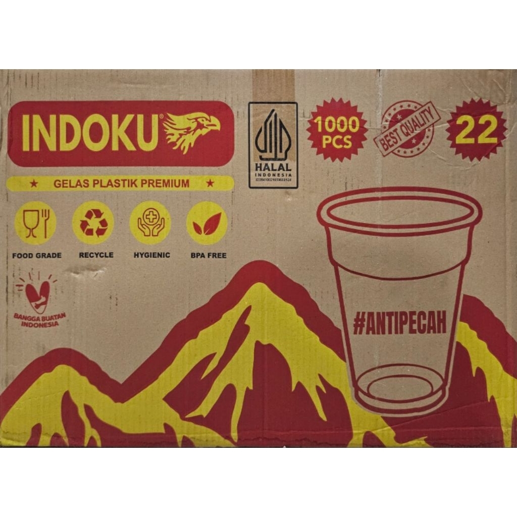 GELAS PLASTIK 22OZ DATAR..ES TEH SOLO JUMBO