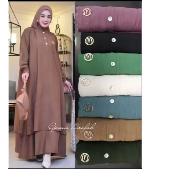 gamis Arafah winody warna Lilac dan tosca