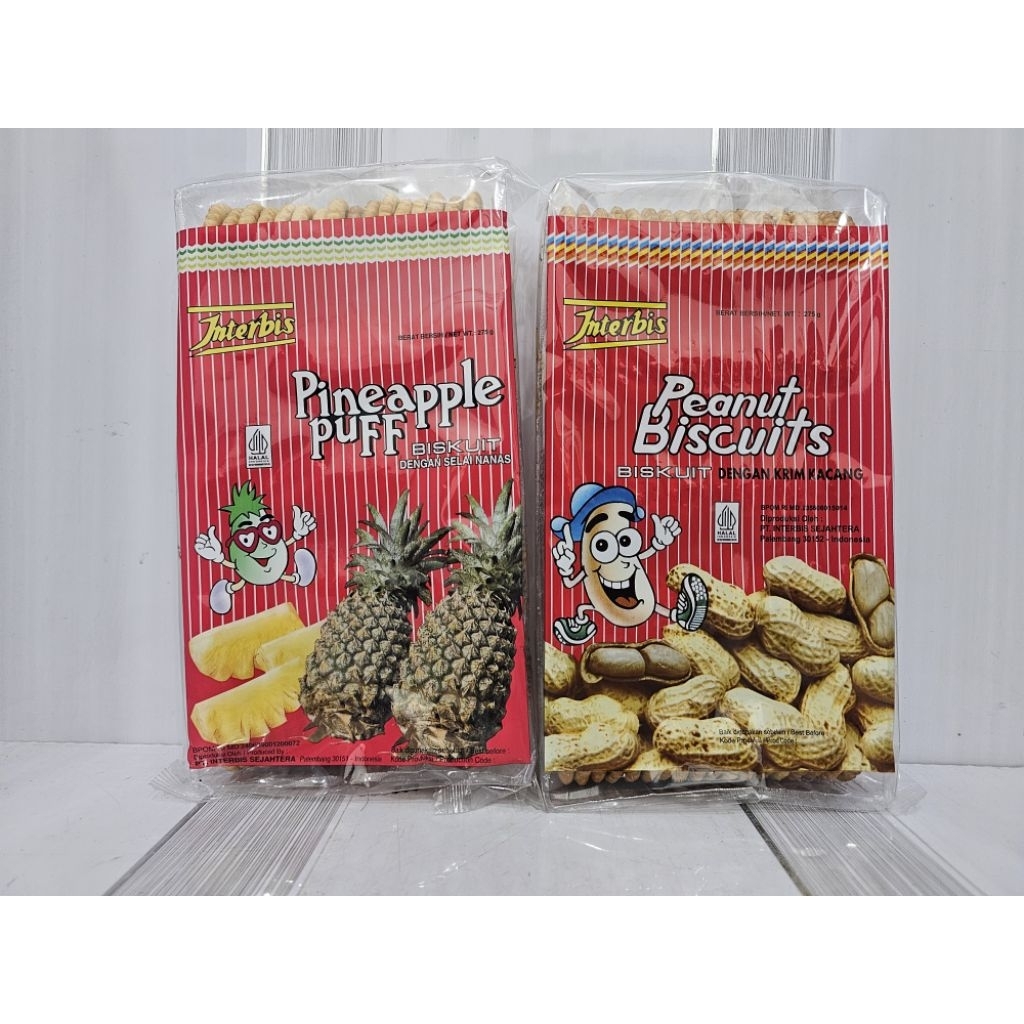 

Interbis Peanut Biscuits 275g | Pineapple Puffs 275g