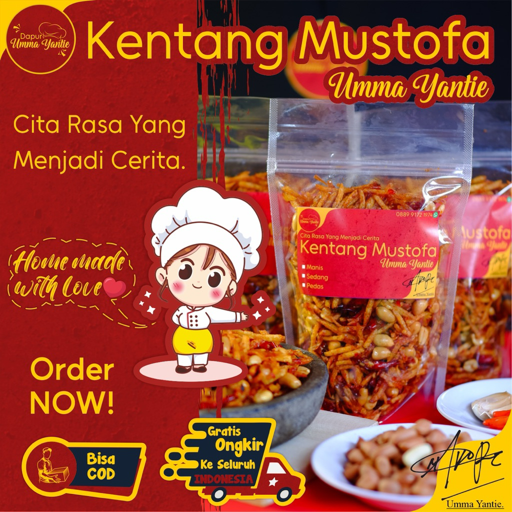 

Kentang Goreng Mustofa 150 Gram Kering Kentang Manis Pedas Gurih Asli Home Made Halal Dapur Umma Yantie